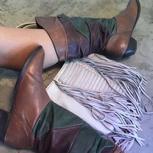 Color Block Vintage Slouch Boot